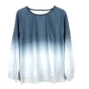 NWOT Ombre Sweatshirt Women's Size XXL Grey Dip Dye Casual Pullover Loungewear